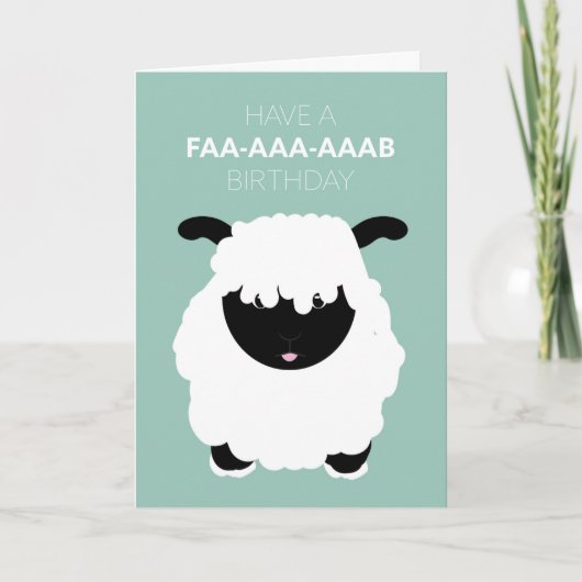 Carte Cute Funny Valais Noire Mouton Fab Anniversaire (Devant)