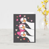 Carte Cute Funny Valentine Silly Gooses Heart Love Match (Fleur jaune)