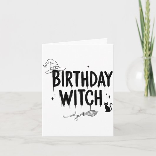 Carte Cute Funny Witch Witchy Birthday Witches Happy Wom (Devant)
