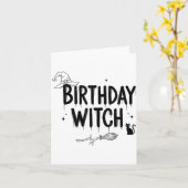 Carte Cute Funny Witch Witchy Birthday Witches Happy Wom (Fleur jaune)