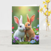 Carte Cute Furry Friends Love Card (Fleur jaune)
