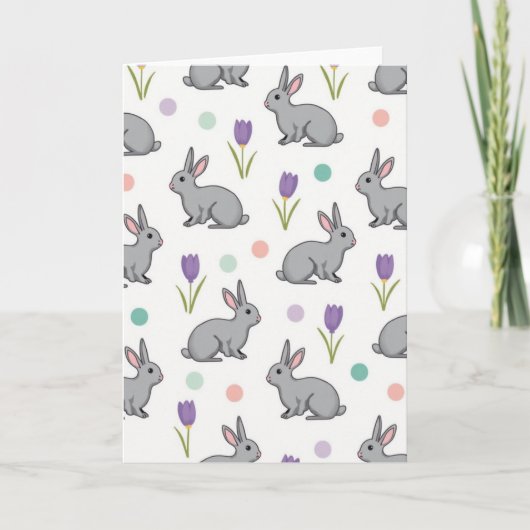 Carte Cute Furry Friends Pattern Card (Devant)