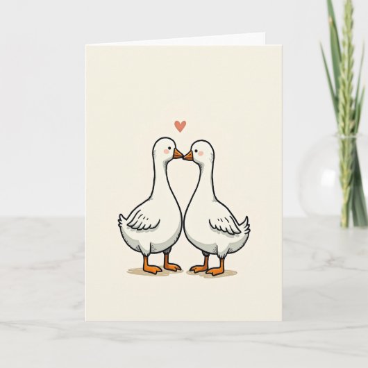 Carte Cute Geese Couple Love Card (Devant)