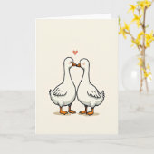 Carte Cute Geese Couple Love Card (Fleur jaune)