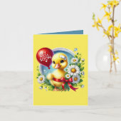 Carte Cute get well soon duck  (Fleur jaune)