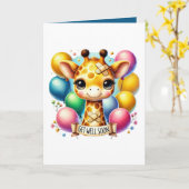 Carte Cute get well soon giraffe add message (Fleur jaune)