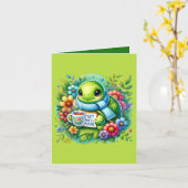 Carte Cute get well turtle add message (Fleur jaune)