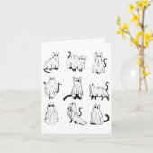 Carte Cute Ghost Chat Funny Halloween Costumes (Fleur jaune)