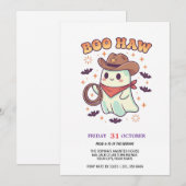 Carte Cute Ghost Cowboy Party (Devant / Derrière)