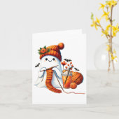 Carte Cute Ghost Crochet Tricot Amateurs Halloween Café (Fleur jaune)