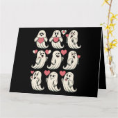 Carte Cute Ghost Lover Coeur Valentines Jour Drôle Coupl (Fleur jaune)