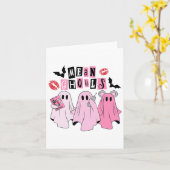 Carte Cute Ghost Moyenne Ghouls Amusants Costume Hallowe (Fleur jaune)