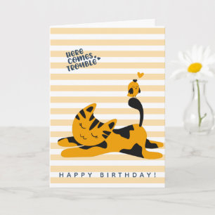 Carte Cute Ginger Cat - Anniversaire des enfants