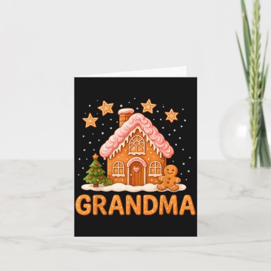 Carte Cute Gingerbread Grandma Merry Christmas Funny  (Devant)