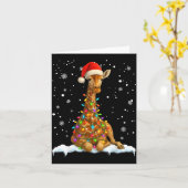 Carte Cute Giraffe Christmas Light Funny Giraffe Lover X (Fleur jaune)
