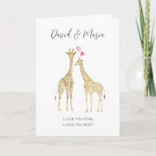 Carte Cute Giraffe Couple Love You Plus Citation