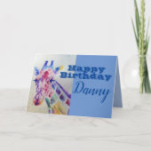 Carte Cute Giraffe Joyeux Anniversaire Garçons enfant No (Devant)