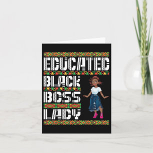 Carte Cute Girl instruite Black Boss Lady Amérique Afriq