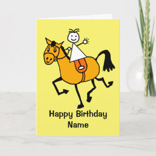 Carte Cute Girl Pony équitation Anniversaire