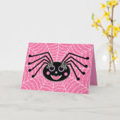 Carte Cute Girlie Spider sur Web Halloween (Fleur jaune)