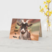 Carte Cute Goat Farm Moving Nouvelle adresse (Fleur jaune)