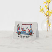 Carte Cute Golf Cart (Fleur jaune)