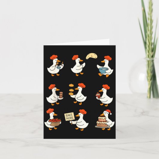 Carte Cute Goose Baking Funny Baker Goose Chef Pastry Ba (Devant)