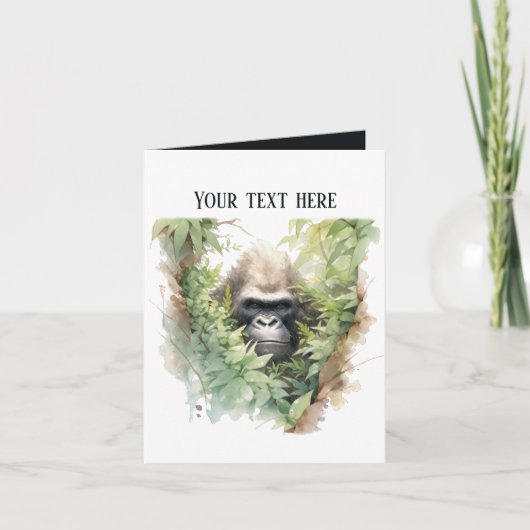 Carte Cute gorilla ajouter du texte n'importe quel but (Devant)