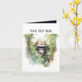 Carte Cute gorilla ajouter du texte n'importe quel but (Fleur jaune)
