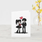 Carte Cute Goth Love Greeting Card | Dark Romance Gothic (Fleur jaune)