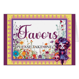 Carte Cute Gothic Garden Sugar Skull Faveurs