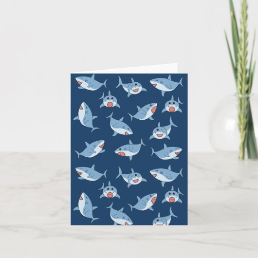 Carte Cute Great White Sharks Motif Océan (Devant)