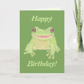 Carte Cute Green Tree Frog - transparent. (Devant)