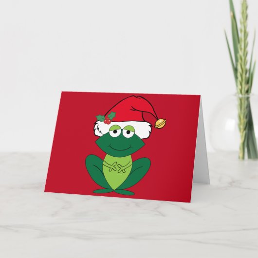 Carte Cute Grenouille de Noël (Devant)