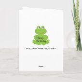 Carte Cute grenouille et papillon.Joyeux anniversaire (Dos)