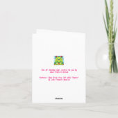 Carte Cute Grenouille Verte Chat Avec Fleurs Blessures P (Dos)