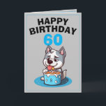 Carte Cute Grey and Blue Husky Husband 60e anniversaire<br><div class="desc">Cute Grey and Blue Husky Husband 60th Birthday, un design amusant et cool fait pour quiconque cherche une carte d'anniversaire unique pour son mari le jour de son anniversaire. Le design est attrayant, il dispose d'un joli husky avec un gâteau d'anniversaire, plus des informations de texte modifiables. Si vous rencontrez...</div>