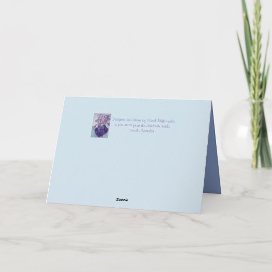 Carte Cute Gris Tabby Chat Kitten Art Blue Greming Card (Dos)