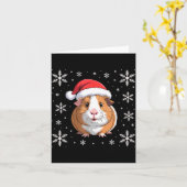 Carte Cute Guinea G Wearing Santa Hat Christmas  (Fleur jaune)
