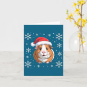 Carte Cute Guinea G Wearing Santa Hat Christmas Premium  (Fleur jaune)