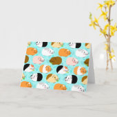 Carte Cute Guinea Pig Pattern (Fleur jaune)