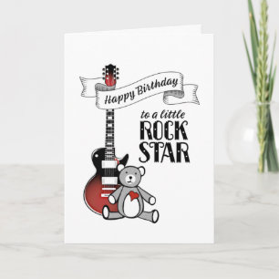 Carte Cute Guitar Teddy Rockstar Rock & Roll Anniversair