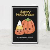 Carte Cute Halloween Candy Corn & Citrouille (Devant)