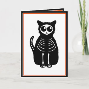 Carte Cute Halloween Cartographier Chat Squelette