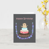 Carte Cute Hamster Anniversaire Gâteau drôle Anniversair (Fleur jaune)