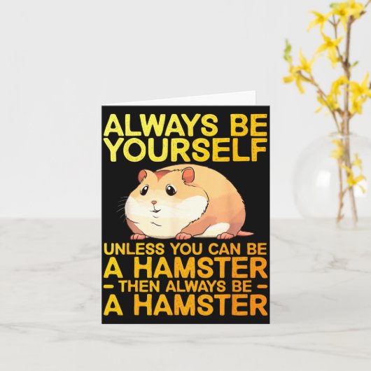 Carte Cute Hamster Design For Men Women Kids Dwarf Hamst (Fleur jaune)