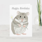 Carte Cute hamster gris et blanc (Devant)