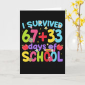 Carte Cute happy 100 days of school first day of school (Fleur jaune)