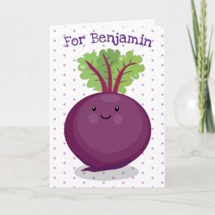 Carte Cute happy beet root kitchen cartoon illustration