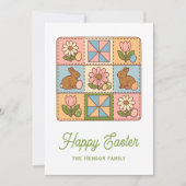 Carte Cute Happy Easter Bunny Quilt Pattern  (Devant)